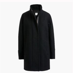 J Crew Factory City Coat in Black Wool Size 10